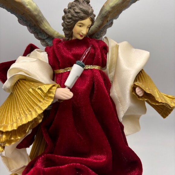 Vintage Christmas Angel Tree Topper Christmas Decor with Lights Not Working - Picture 6 of 16